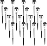 16 Pack Stainless Steel Solar Pathway Lights Waterproof Cold White Landscape Walkway Lights