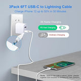 3 Pack Apple MFi Certified USB C to Lightning Cable 6FT Fast Charging Cord for iPhone 14 13 12 11 iPad