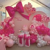 Pink Balloon Arch, Hot Pink Light Pearl White Latex Balloons Different Sizes For Girls Birthday Wedding Baby Shower Valentine'S Day Bridal Shower Bachelorette Party Decorations Supplies