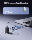 100W 3 Port USB C Fast Wall Charger Foldable Compact Power Adapter for MacBook iPhone iPad Samsung