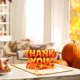 Thank You Pop Up Card, Pumpkins Maple Leafs Card, 3D Popup Greeting Cards For Thanksgiving, Gratitude, Birthday, Mother'S Day,Valentine'S Day