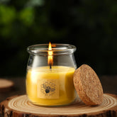 Beeswax Candle In Glass Jar, 100% Pure Beeswax Candle Organic Long Burning Yellow Bees Wax Bridesmaid Gift For Bridal Shower Bachelorette Party(8.5Oz)