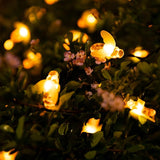 31FT Solar Bee String Lights 50 LED Honeybee Fairy Lights Outdoor Waterproof with 8 Lighting Modes Warm White Decorative Lights for Garden Patio Yard Wedding Party Decor