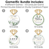 Big Dot of Happiness Boho Botanical Bride - 4 Greenery Bridal Shower Games - 10 Cards Each - Gamerific Bundle
