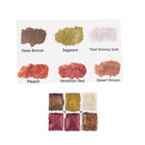 Handmade Artist Watercolour Paints-Metallic Glitter - Retro Portable Metal Case-Pearlescent Sparkle Professional Soild Water Colour (Fairytale)