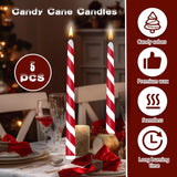5 Pcs Christmas Taper Candles,10Inch Tall Candy Cane Red And White Stripe Candles Advent Candles Set Of 5 Dripless Advent Wreath Candle For Xmas Party Home Decor (Red White)