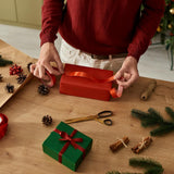 Wrapping Paper, 12"X315"(26') Bulletin Board Paper Roll Kraft Paper Roll Construction 80Gsm For Packing Gift Wrapping Craft Flower Bouquet Christmas, Red