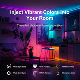 200FT RGB LED Strip Lights Bluetooth Music Sync Remote App Control Bedroom Lights