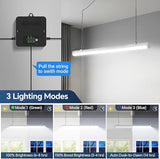 2 Pack 2.5FT Solar Shop Lights 1500LM LED Garage Bay Lights with Remote Sensor