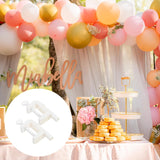 2Pcs Suite Party Table Clip Christmas Plastic Small Party Supplies Desk Clamp Base Dining Table Wreath Christmas Balloon Arch, Detachable Balloon Arch Holder With Adjustable Support, White