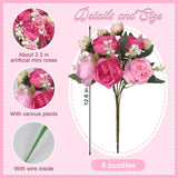 8 Packs Peonies Artificial Flowers, Mixed Pink Artificial Peonies, Silk Peonies Flowers Fake Peonies Artificial Flowers Peonies Bouquet For Centerpiece Table Wedding Party Home Decor