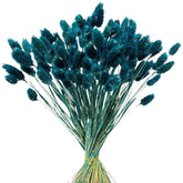 120 Pcs Blue Dried Pampas Grass Decor, 17 Inch Natural Bunny Tails Dried Flowers Bulk For Crafts, Artificial Gem Grass Bundles For Wedding, Party, Farmhouse, Boho Home, Diy Floral Arrangements