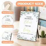 130 Pcs Fun Baby Shower Games Sign Kit, Unique Baby Shower Ideas, 80 Wooden Diy Blank Blocks And 36 Pen, Freehand Painting To Draw Your Idea For Baby Shower Game Gender Reveal Party (Green)