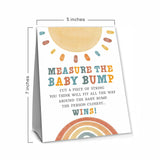 Watercolor Sun Theme Measure The Baby Bumb Babyshower Game Set? How Big Is Mommy'S Belly Babyshower Party Games(1 Sign & 50 Cards)-Dwlk-A05