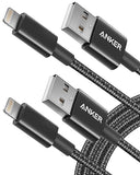 Apple MFi Certified Premium Double Braided Nylon Lightning Cable 6FT Fast Charging Cord for iPhone iPad Black