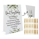 Don'T Say Baby Game, One 8X10 Sign Equipped Standing Rack, 50 Mini Clothespins, Baby Shower Games, Gender Reveal Games, Baby Shower Decoration, Gender Neutral, Nb003