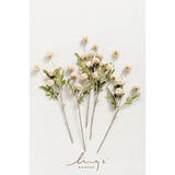 Pompon Mum Artificial Flower, 5Pcs Faux Silk Mini Chrysanth With Stems, Bulk Fake Wedding Filler Flowers For Diy Bouquet Centerpieces Arrangements Shower Decorations, Beige