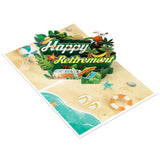 Beach Retirement Pop Up Cards, 3D Greeting Cards With Blank Note Card & Envelope, Ideal Celebration Gift For Friendship, Love, Anniversary, Special Moments, Thank You, Birthday, Holiday, Party