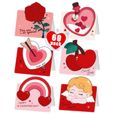 60 Pack Valentines Cards For Kids, Foldable Greeting Cards For Happy Valentine'S Day, Bulk Valentines Day Cards For Kids Classroom Exchange, Party Supplies Decorations