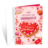 Granddaughter Valentine'S Day Card, Made In America, Eco-Friendly, Thick Card Stock With Premium Envelope 5In X 7.75In, Packaged In Protective Mailer (Heart Cookie)