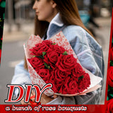 50 Pcs Valentine'S Day Artificial Rose Flower Bulk Velvet Silk Fake Rose Flowers With Long Stem Bouquet Real Looking Diy For Wedding Centerpieces Valentine Garden Home Party Decor(Red)