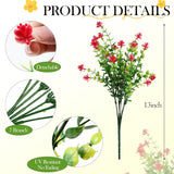 12 Pack Artificial Flowers & Plants For Outdoor Decor - Autumn Faux Eucalyptus & Lavender Greenery Shrubs - Fake Plants For Garden, Porch, Patio, Cemetery - Spring & Autumn Home Decoration