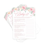 Baby Shower Games For Girl, Pink Floral Baby In Bloom Theme, 25 Family Feud Gender Reveal Game Cards & 1 Answer Card, Fun Party Activity & Favor For Guests-C06