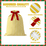 Santa Sack Christmas Gift Bag 19.7 X 27.6 Inch Large Canvas Christmas Santa Claus Bag For Xmas Party Supplies Favors (White-Yellow Stripes)