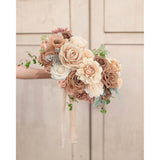 Roses Artificial Flowers Nude Fake Flower For Diy Wedding Bouquet Bridal Baby Shower Decorations Party Table Centerpieces Cake Decorating Silk Floral Arrangement Home Decor Indoor Beige