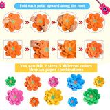 10 Set Mexican Paper Flowers Decorations For Wall Diy Fiesta Bulletin Board 3D Handcrafted Paper Flowers Backdrop Decoration For Mexican And Holiday Party (Bright)