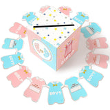 Glodecart Baby Gender Reveal Voting Box With 50 Pcs Ballot Cards Boy Or Girl Gender Reveal Games For Guests Baby Shower Party Decorations