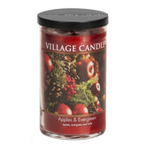 Apples & Evergreen Large Tumbler Glass Jar, Scented Candle, 19 Oz., Red