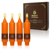 4 Pcs Colored Candlesticks Orange Short Candle For Halloween Thanksgiving Day Dinner Household Décor Candlesticks