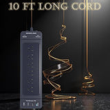Heavy Duty Surge Protector Power Strip 18 Outlets 4 USB Ports USB C 10FT Flat Plug 4800J Black