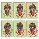 Christmas Cards X6 Krampus Anti Santa Funny Devil Merry Krampus