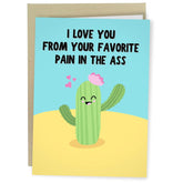 Funny Mother'S Day Or Father'S Day Card - Birthday Card For Mom Or Dad - Favorite Pain Cactus - Hilarious Birthday Card From Kids, Son, Or Daughter - Cute Father'S Day Card