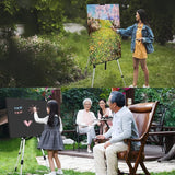Art Easel Stand For Painting And Sign - Aluminum 66 Inch Metal Tripod Adjustable Portable Easels For Display - Canvas Stand For Floor Drawing - Gifts For Artists Woman Or Teen Art Supplies