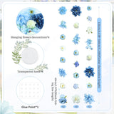 6 Pcs Blue Flower Garlands Hanging Decorations,Floral Party Decorations Flowers On String With Hooks For Wedding Birthday Baby Shower Home Birthday Decorations