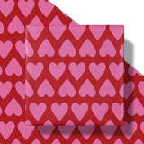 Valentine'S Day Wrapping Paper Roll, Mini Roll, Pink Heart Stripe Design, Red Gift Wrap For Girls, Wife, Wedding, Anniversary, Birthday, Valentine'S Day, Bridal Shower, 17 Inches X 16.4 Feet