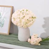 5 Bouquets Cream Ranunculus Artificial Flowers, 30 Pcs Silk Mini Faux Ranunculus Bouquet For Wedding, Bridal Shower, Centerpieces, And Diy Decorations