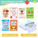 12Pcs Valentines Day Cards For Teachers Valentine’S Day Thank You Cards For Teacher Valentine Cards With Envelopes Happy Valentine’S Day Appreciation Greetin Card Gifts For Teacher