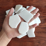 Selected Flat White Painting Marble Santorini Stone, Suitable For Painting Activities, Craft Petroglyphs, Home Decoration Benevolent Stone, 1.5-2.5 Inches Irregular Diy Painting Rock Supplies (24Pcs)