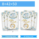 50 Baby Shower Scratch Off Game, Blue Elephant Rose Lucky Draw Card?Party Activities, Decorations, And Supplies- It'S A Boy