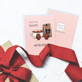 Valentines Card Boyfriend, Girlfriend, Husband, Wife - Cute Coffee Funny Anniversary & Birthday Card For Him Her - Punny Vday Love Greeting Card Blank Inside (You'Re My Favorite Human Bean)