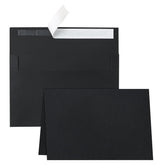 100 Packs Blank Black Note Cards And Envelopes 4 X 6 Heavyweight Folded Cardstock And A4 Envelopes Printable Self Seal For Birthday, Thank You Cards, Wedding Invitations, Baby Showers