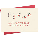 Cheeky Valentines Day Card, Vday Card For Husband Wife Bf Gf, All I Want To Do On Valentines Day Is...