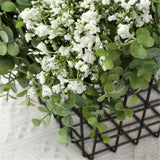 Artificial Flowers Eucalyptus Leaf Babys Breath Gypsophila Bouquets Wedding Party Home Decor,Pack Of 1(White)