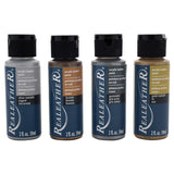 Realeather F2604-02 Acrylic Leather Paint Set, Full Coverage, Waterproof Paint 2 Fl. Oz. Metallic Colors, Gold, Bronze, Silver, Gunmetal, 4-Pack