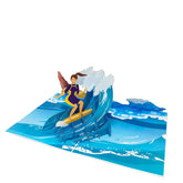 Surfer Pop Up Birthday Card (Girl) - Surfing, Ocean, Happy Birthday, Just Because, Special Days, Retirement, Graduation, Friendship,Anniversary Card, Unique Gifts For Girlfriend, Wife, Lady, Women |