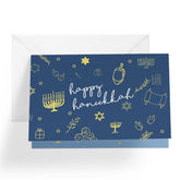 Hanukkah Card | 1 Card 1 Envelope | Jewish Star Menorah Dreidel | Your Purchase Helps Animals In Need | 5”X7.5” | Made In Usa | Female Owned Small Business | Hangen1